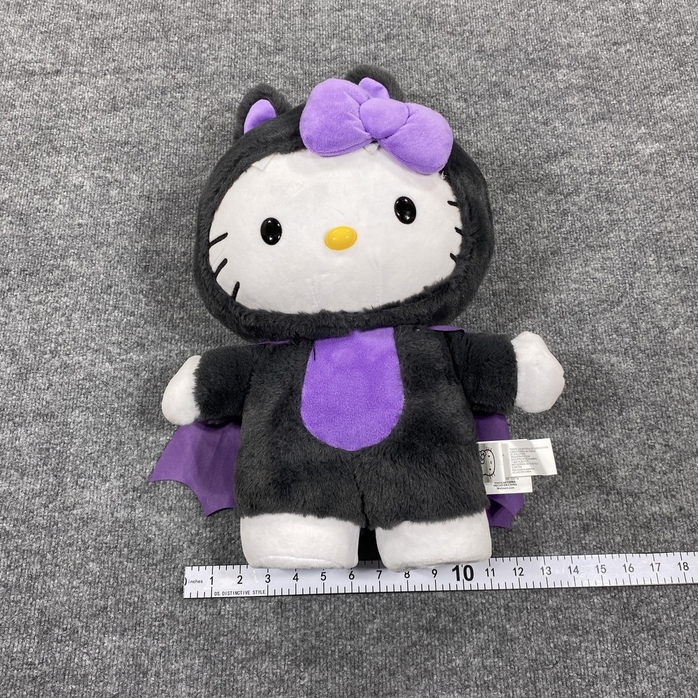 Hello Kitty Vampire Bat Dracula Plush Stuffed Toy Greeter Halloween Purple Bow - Picture 8 of 9